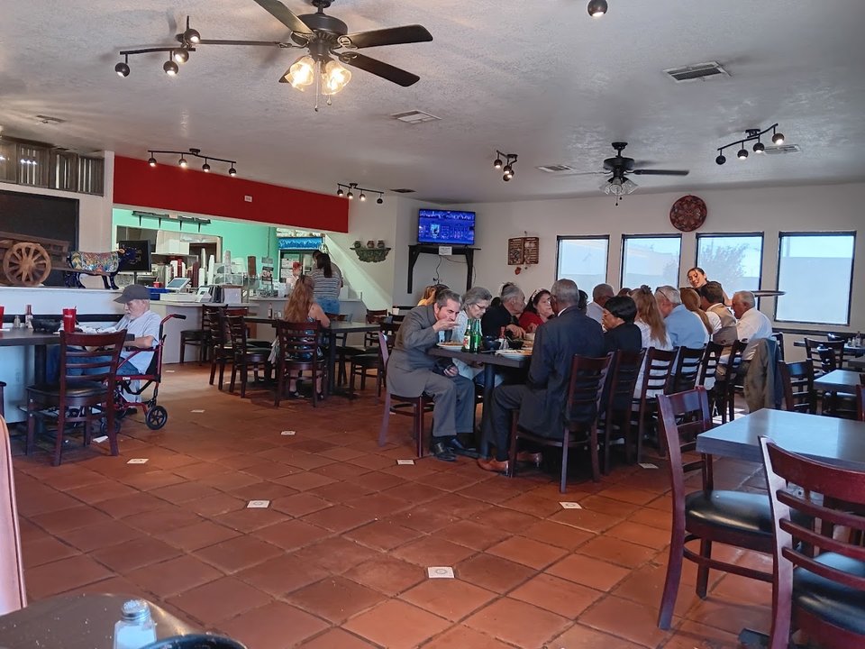 Mexican restaurant interior with counter service
