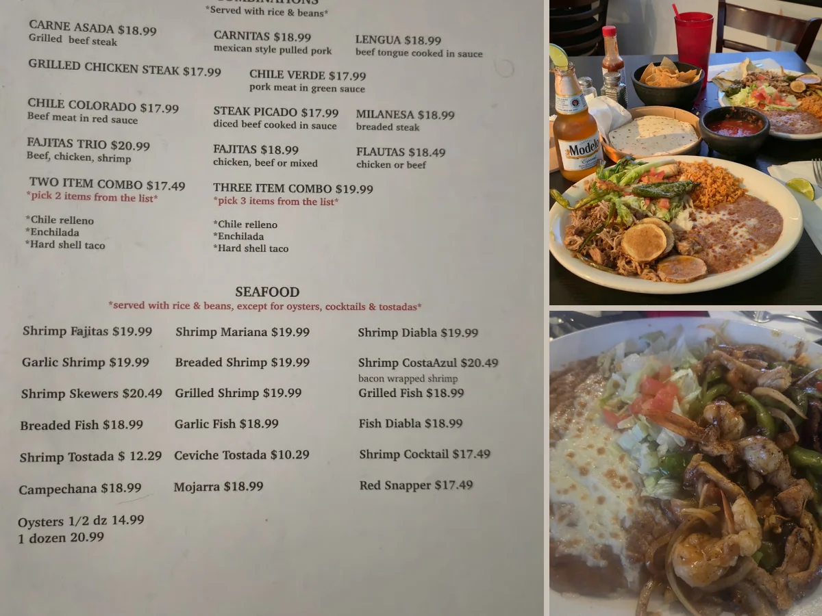 Plates of Mexican food on a table